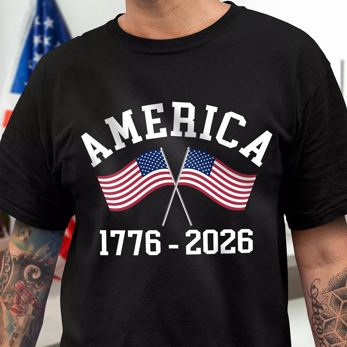 America 1776 - 2026 US Flag Dark Shirt HA75 892856