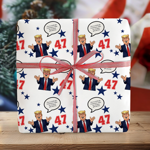 Trump Talk Funny Patriotic Christmas Gift Wrapping Paper LM32 63975