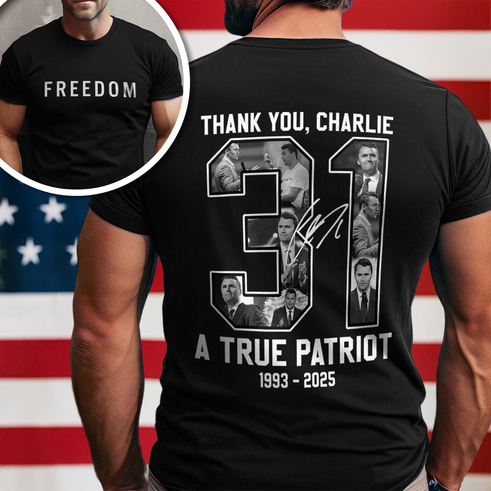 Freedom - Rest In Peace Charlie Kirk Back and Front Dark Shirt CH07 67736