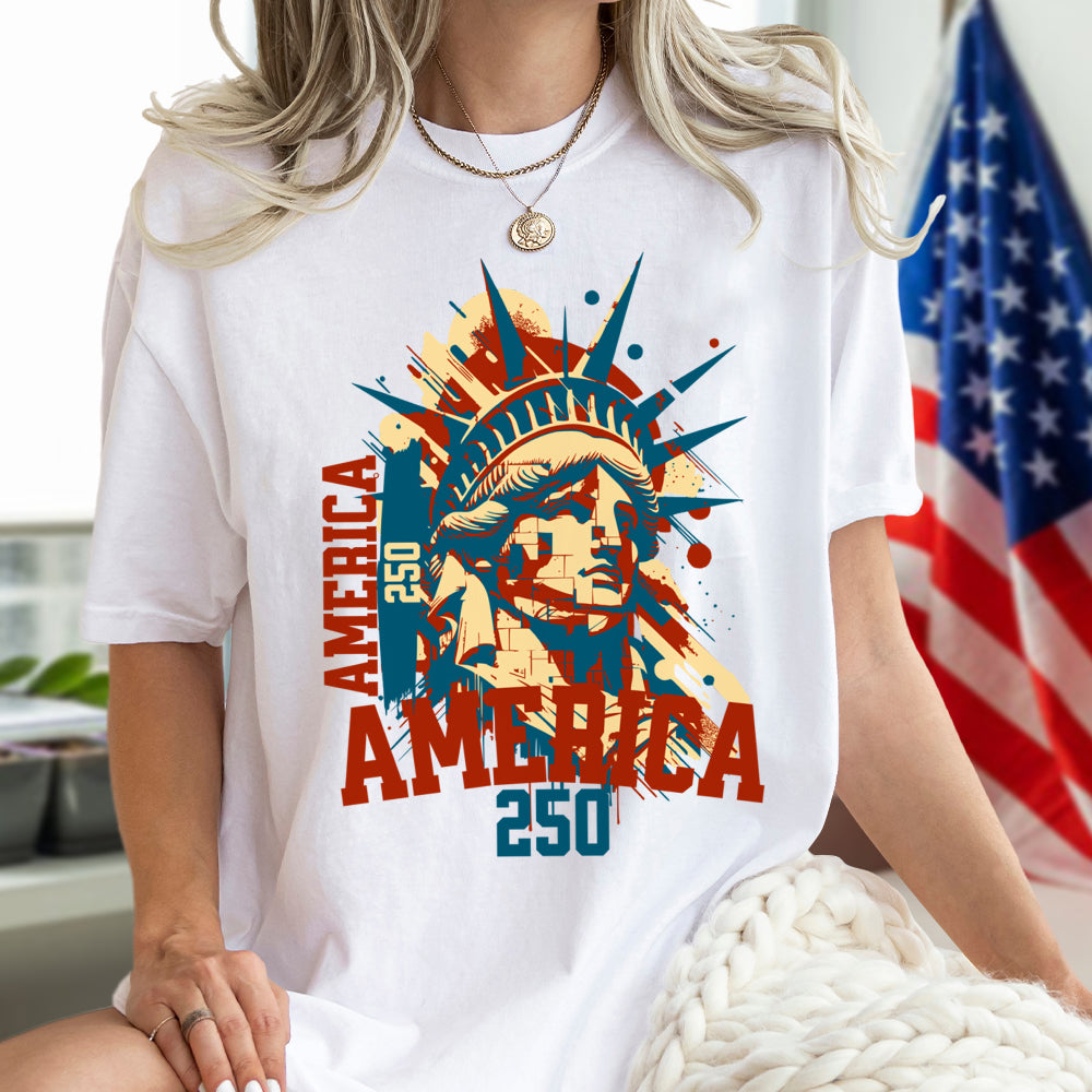 New! America 250 USA Freedom Liberty America 250 Anniversary Bright Shirt HO82 894556