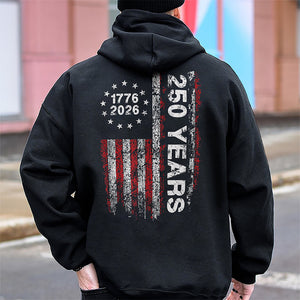 America 250th Birthday US Flag 250 Years We The People Back Side Dark Shirt HA75 897382
