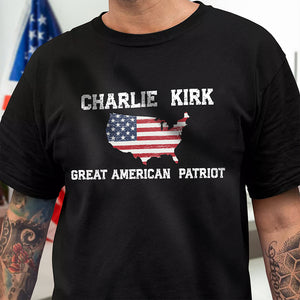 Charlie Kirk Great American Patriot Dark Shirt HA75 64428