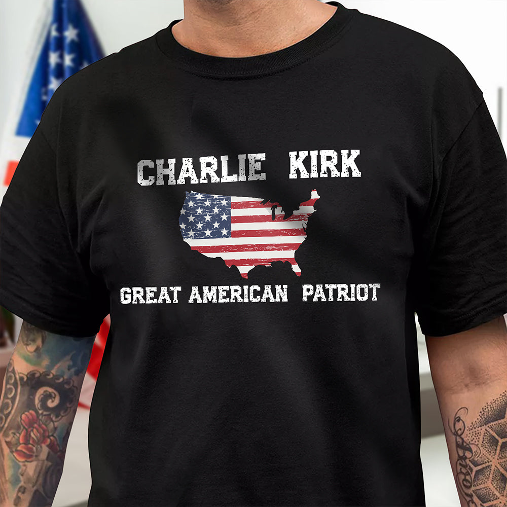 Charlie Kirk Great American Patriot Dark Shirt HA75 64428