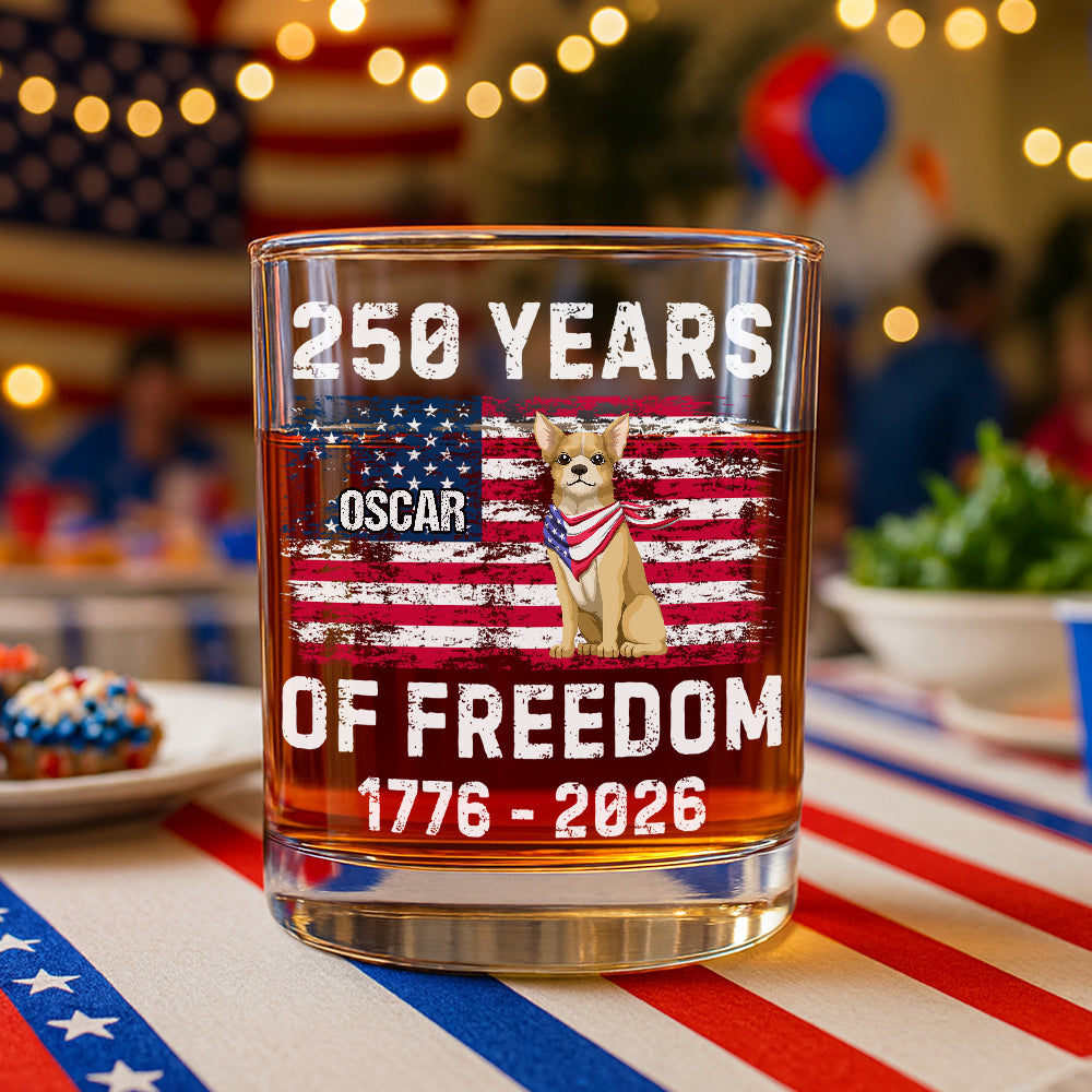 Custom Dog America 250 of Freedom Whiskey Glass For Dog Lovers LM32 895319