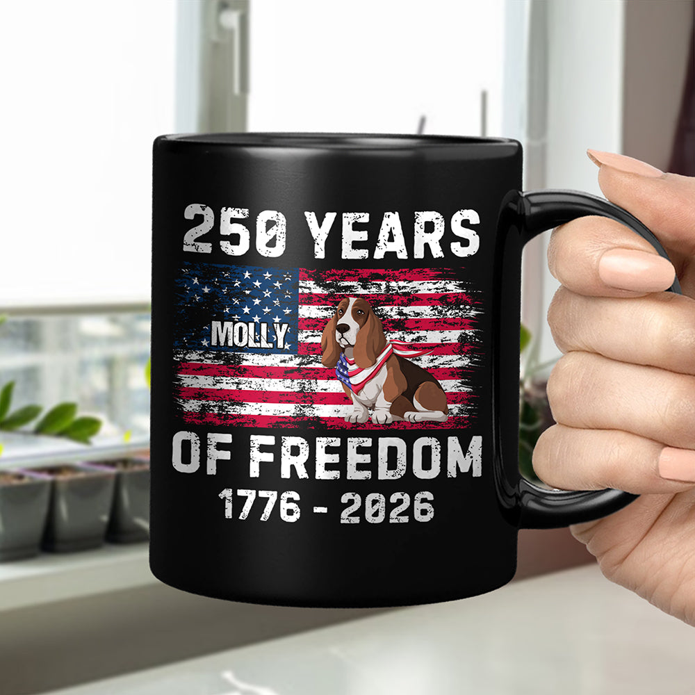 Custom Dog America 250 of Freedom Black Mug For Dog Lovers LM32 895317