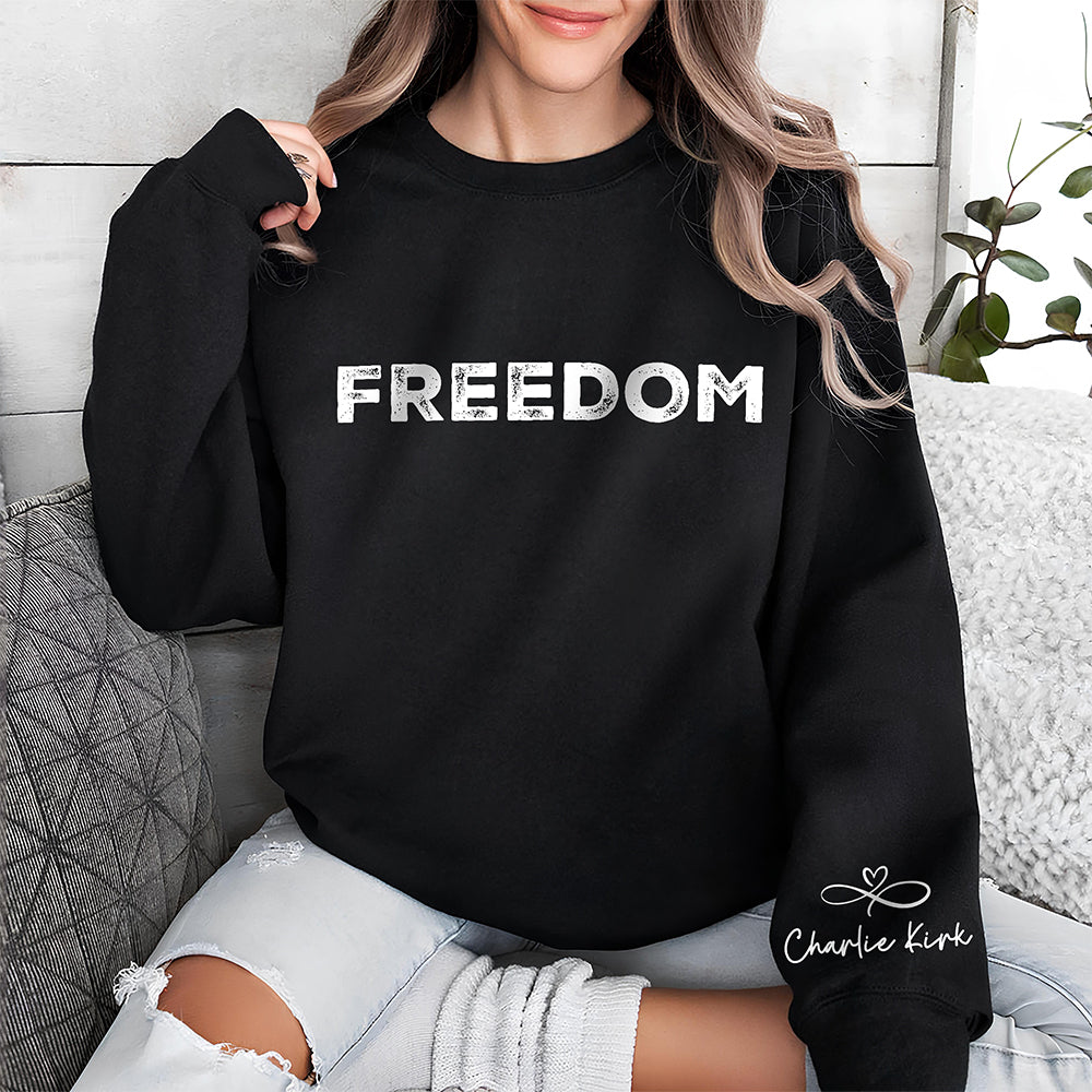 Charlie Kirk Freedom Dark Sleeve Sweatshirt HA75 64568