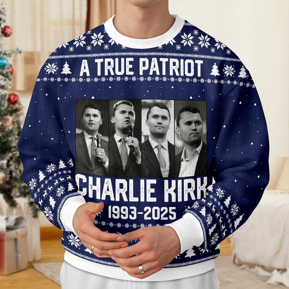 A True Patriot Charlie Kirk Ugly Sweatshirt TH10 64581