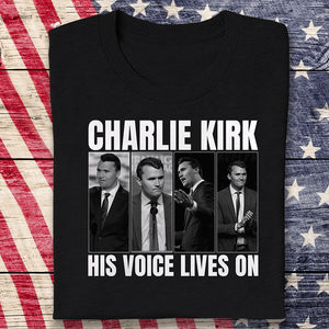 Charlie Kirk His Voice Lives On Dark Shirt HO82 65896