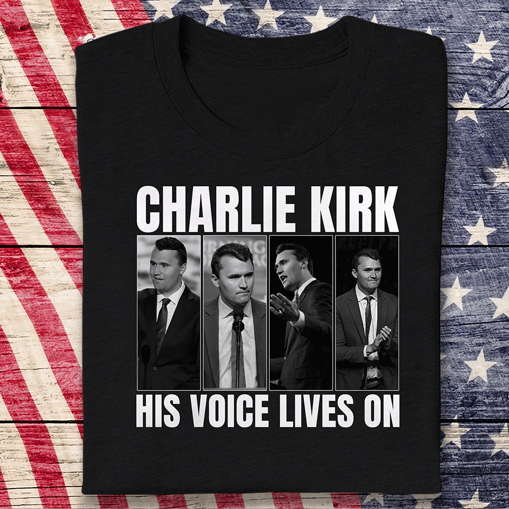 Charlie Kirk His Voice Lives On Dark Shirt HO82 65896