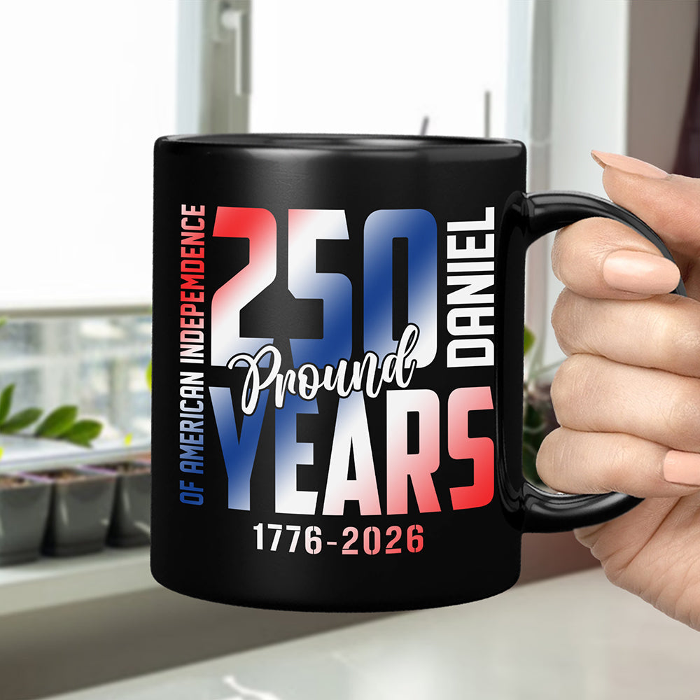 Custom Name 250 Years of American Independence Patriot Black Mug LM32 895149