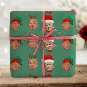 Personalized Donald Trump's Face Christmas Gift Wrapping Paper LM32 63973