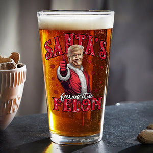 Santa's Favorite Felon Beer Glass TH10 64043