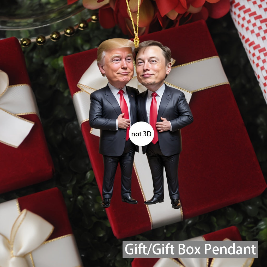 Trump & Musk Acrylic Hanging Ornaments, Collectible Decor for Christmas HA75 64026
