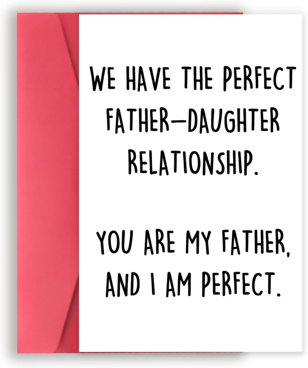 Perfect Father-Daughter Relationship Card for Father, Funny Father’S Day Gift for Dad, Happy Birthday Card from Daughter, Unique Bday Gift Idea for Stepdad