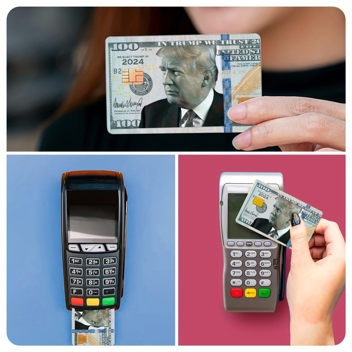 Vinyl Cute Trump Design PVC Credit Card Skins Accessories for Bank Cards HA75