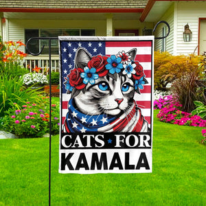 2024 Porch Pennants， Pack Garden Flag, Cat for Kalama Flag, Political Flag, Vote Flag, Democrat Garden Flags, Progressive Vote Election 2024, Childless Cat Ladies, Kalama Harris