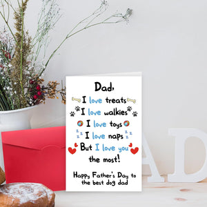 Funny Dog Dad Fathers Day Card from Son Daughter, Cute Dog Dad Gifts for Men, Happy Father’S Day Card for Him