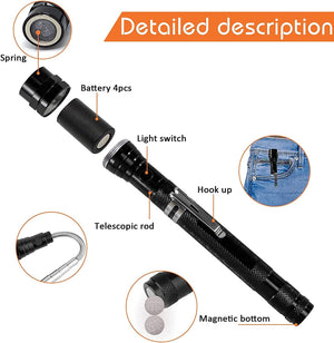 Fathers Day Dad Gifts for Him Magnetic Flashlight Pickup Tool Stocking Stuffers for Men Cool Magnet Telescoping Gadgets with LED Valentines Day for Mens Husband Christmas Gifts