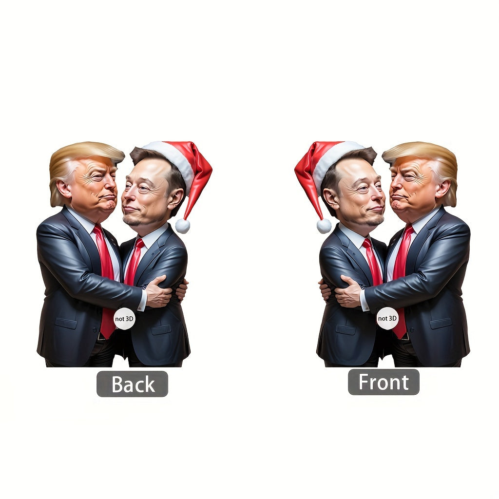 Trump & Musk Acrylic Ornament - Sparkling Holiday Decor for Car, Christmas Tree HA75 64024