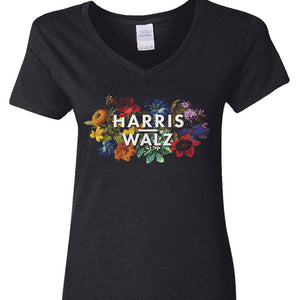 Kamala Harris 2024 Floral Feminine Women Kamala Walz 2024 Dark Shirt HO82 65090