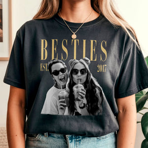 Custom Photo Vintage Photo Bestie Comfort Shirt Friendship Gift, Birthday Gift for Friend, BFF HA75 921800