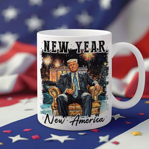 New Year New America President Donald Trump White Mug HA75 64282