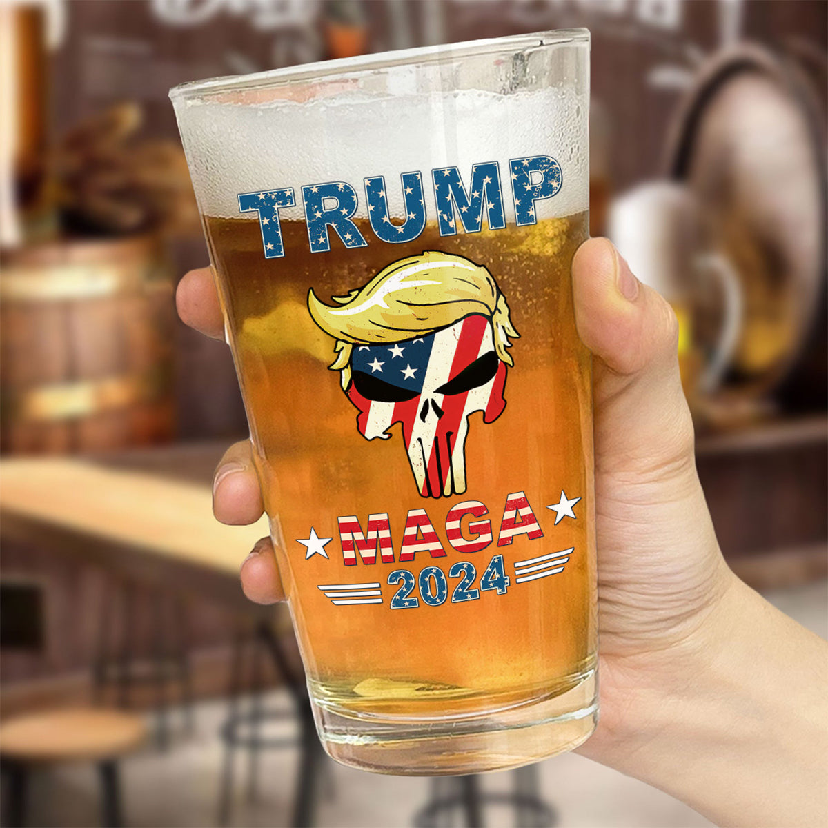 Trump Maga 2024 Print Beer Glass HA75 62972