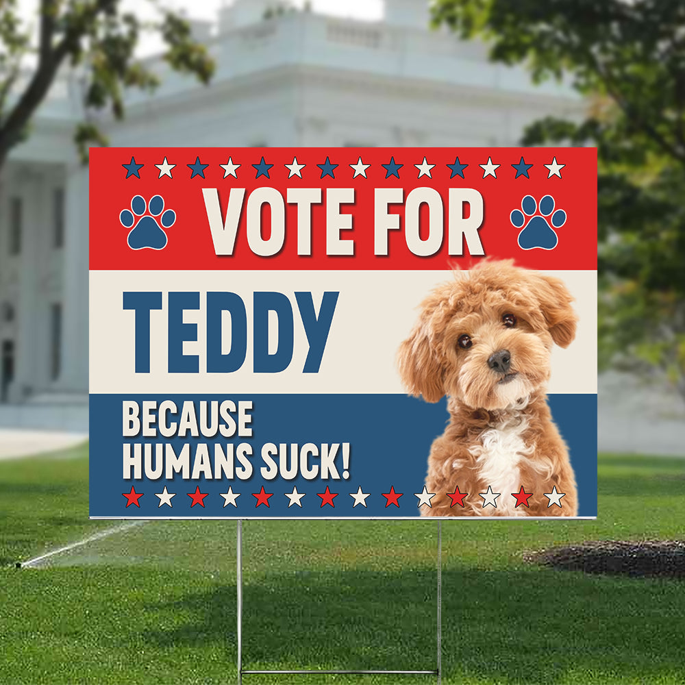 Custom Photo Vote For These Paws Yard Sign HA75 63366