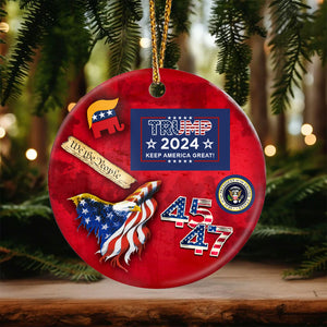 Trump 45 47 Keep America Great Ceramic Ornament HA75 63306