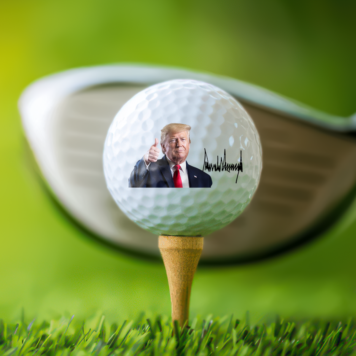 Donald Trump With Sign On Golf Ball For Golf Lover TH10 898135