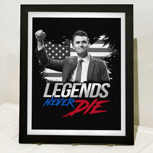 Pray For Charlie Kirk, Legends Never Die, Memorial Picture Frame LM32 65571