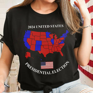 Trump US Presidential Election 2024 Map Dark Shirt HA75 67070