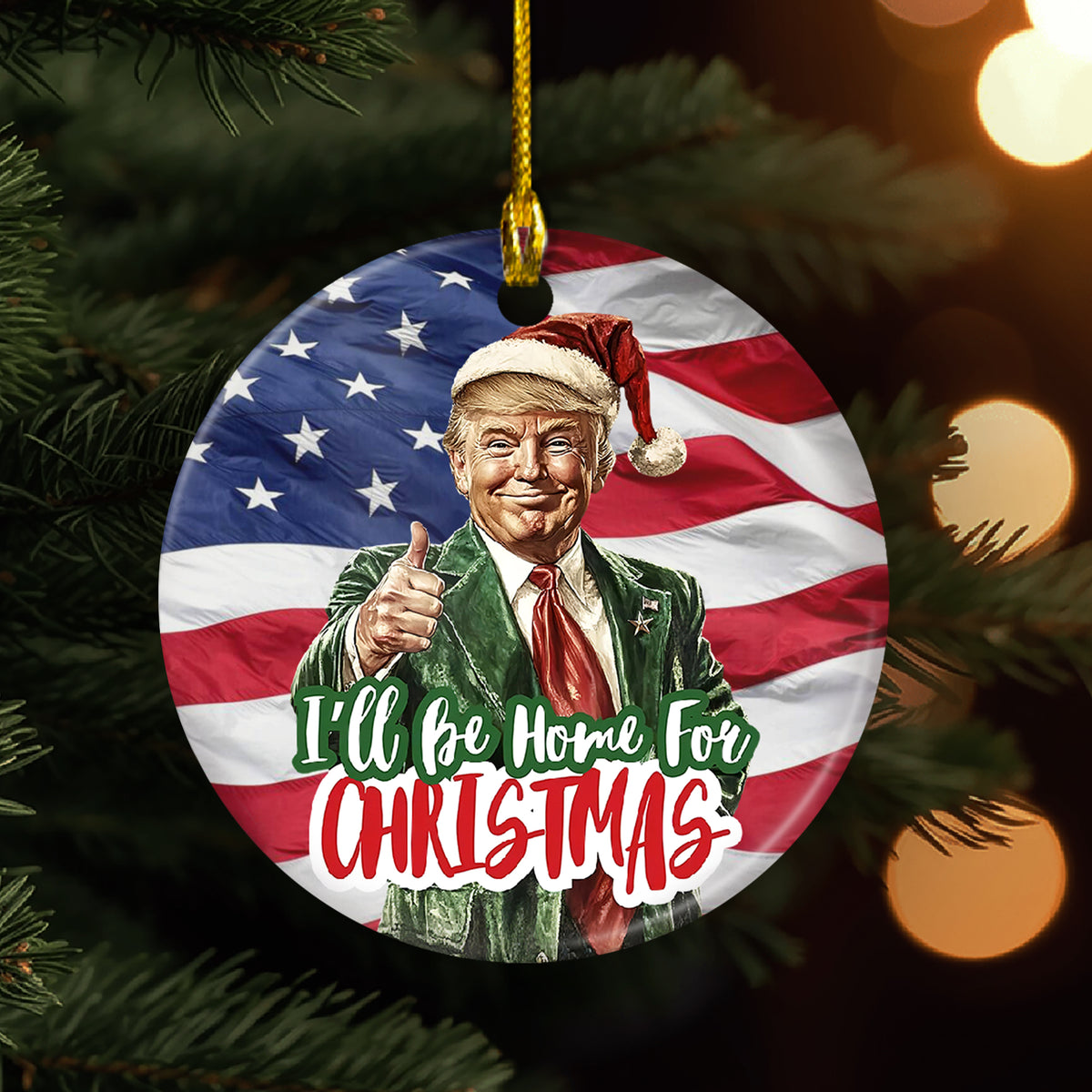 I'll Be Home for Christmas Ornament, Christmas Donald Ceramic Ornament HA75 63782