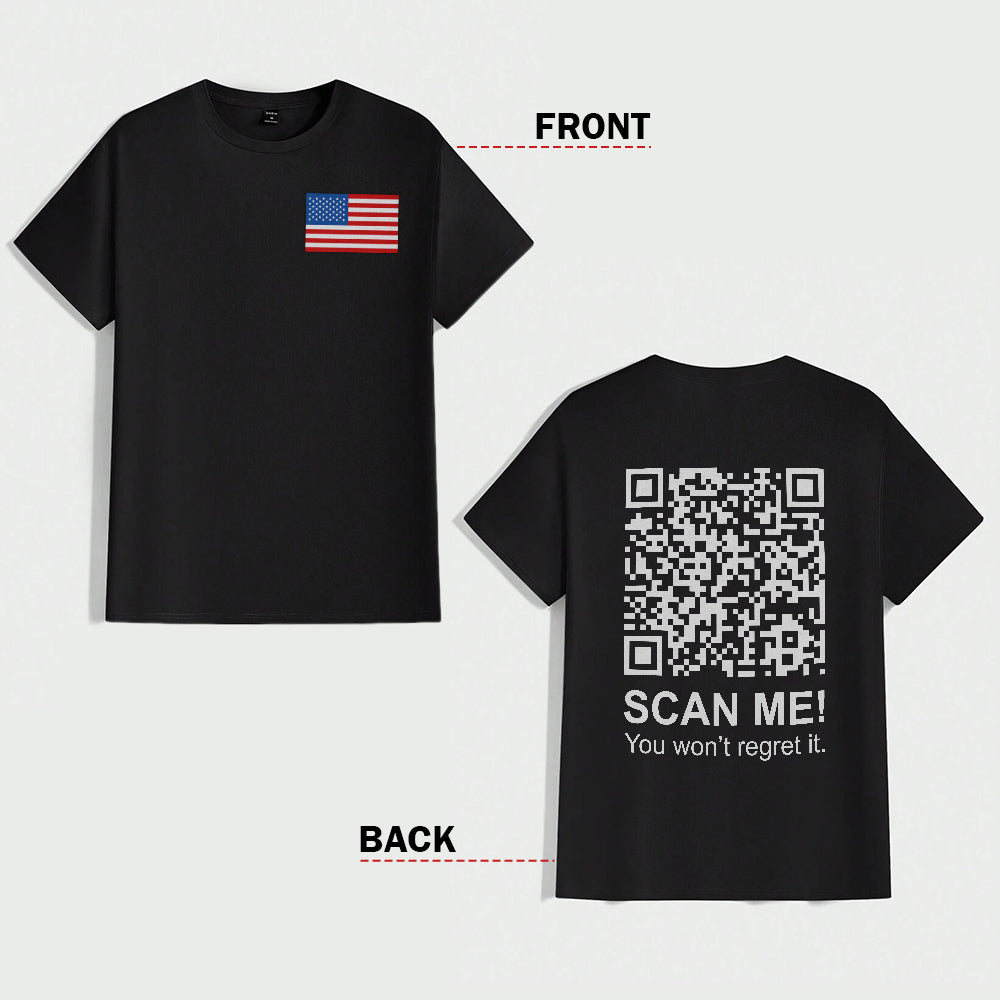 Funny QR Scan me President Trump 45 47 Dancing Front And Back Dark Shirt HA75 64186