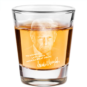 Personalized President Donald Trump Autographed Shot Glass HA75 64368