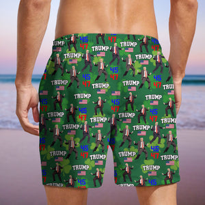 Trump 45 47 Dancing, Trump Irish St. Patrick's Day Beach Short N304 HA75 67218