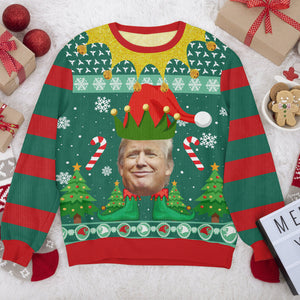 Custom Trump Face Xmas Elfs Ugly All-Over-Print Ugly Sweater HO82 65322