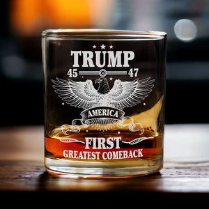 Proud To Stand With Our President Trump US Election Engraved Whiskey Glass HO82 65298