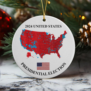 Trump US Presidential Election 2024 Map Ornament Christmas Gifts HA75 67062