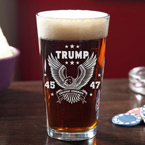 Trump 45 47 Greatest Comback Engraved Beer Glass HO82 65296