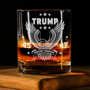 Trump 45-47 US Election Engraved Whiskey Glass HO82 65300