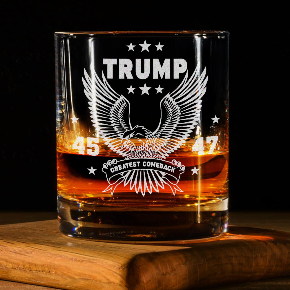 Trump 45-47 US Election Engraved Whiskey Glass HO82 65300