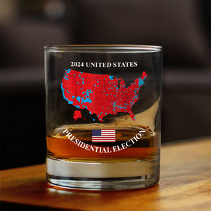 Trump US Presidential Election 2024 Map Whisky Glass Christmas Gifts HA75 67066