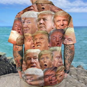 Custom Funny Donald Trump Face Hawaii Shirt N369 62478