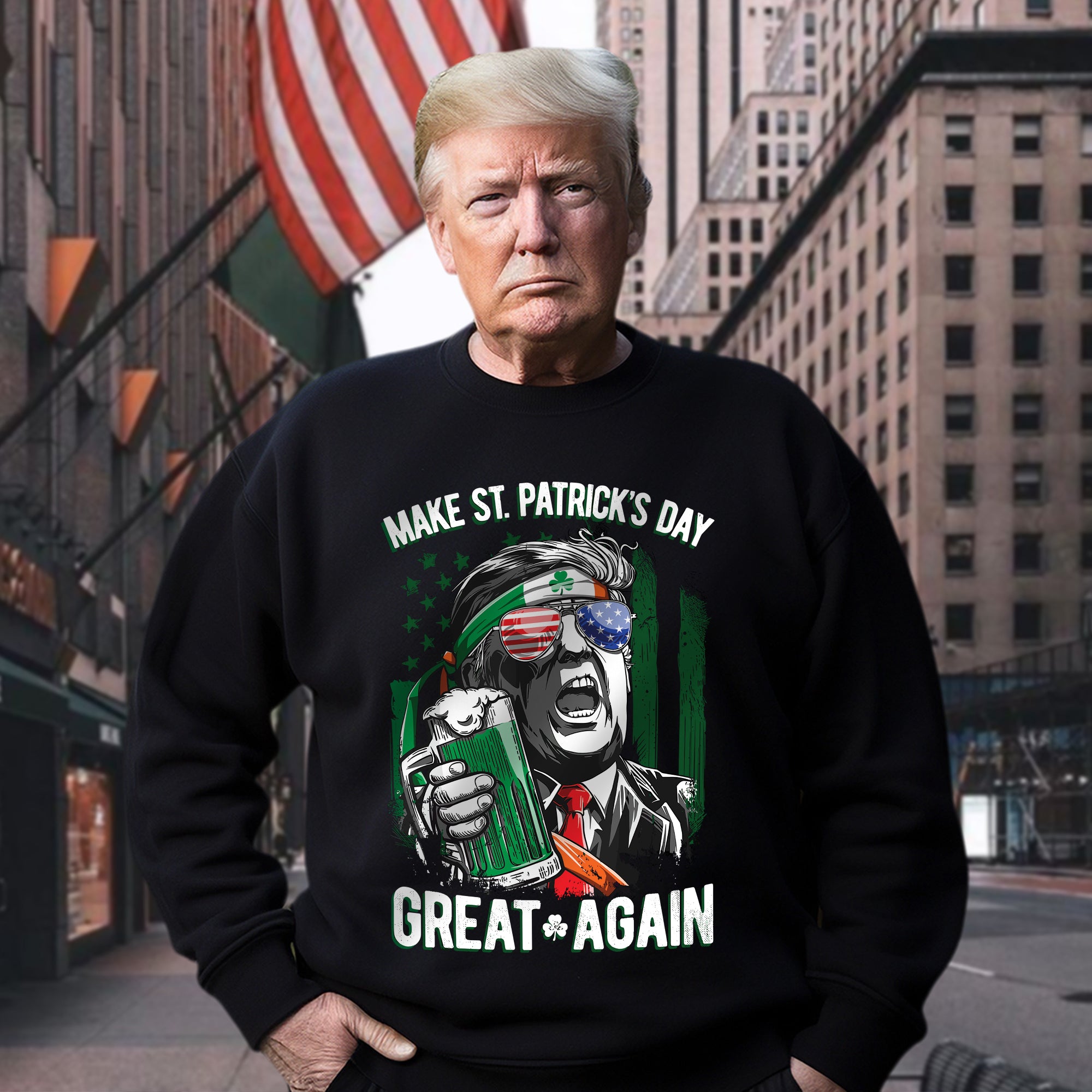 Trump Make St Patrick's Day Great Again Dark Shirt LM32 65111