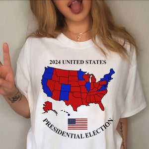 Trump US Presidential Election 2024 Map Bright Shirt HA75 67068