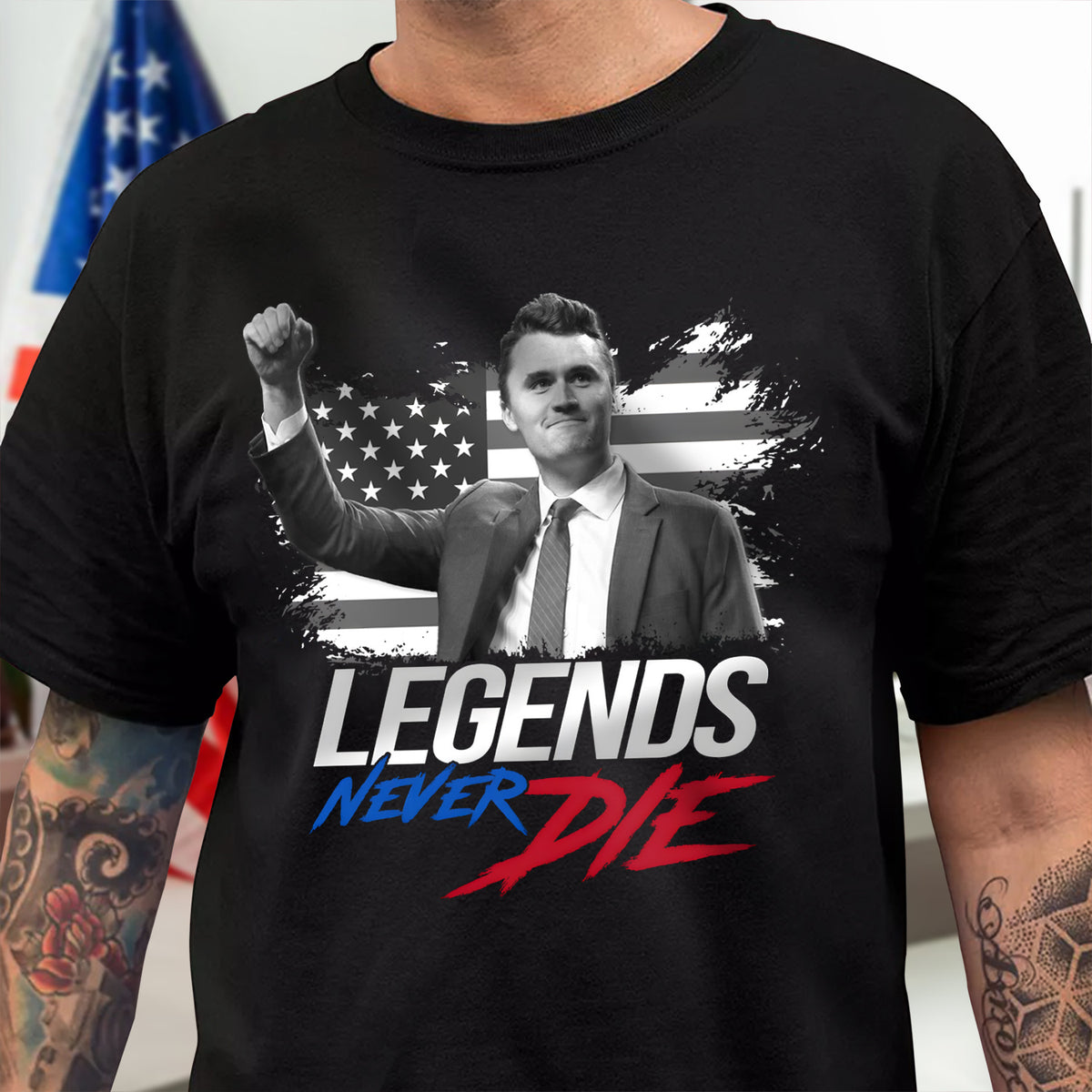 Pray For Charlie Kirk, Legends Never Die, Memorial Dark Shirt LM32 65569