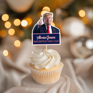 Personalized Funny Trump Make Father's Day Great Again Party Decoration Cupcake Toppers LM32 65335