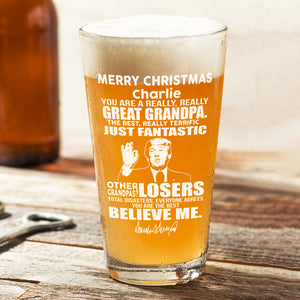 Great Grandpa Great Dad Trump Print Beer Glass N304 62565