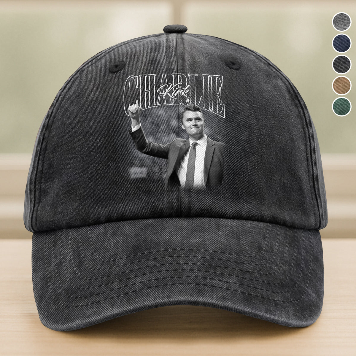 Charlie Kirk A True Hero Retro Style Washed Denim Baseball Cap HO82 65786